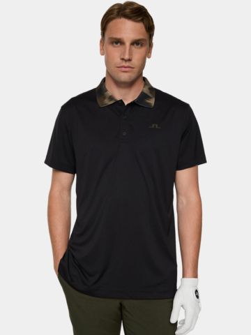 J.Lindeberg Glen Halbarm Polo schwarz
