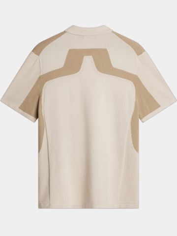 J.Lindeberg  Ruben Knitted Shirt Half Sleeve Polo beige