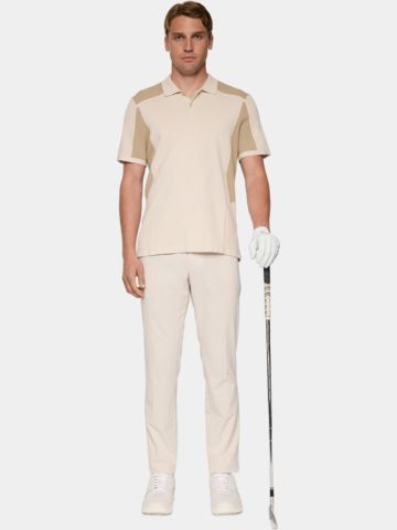 J.Lindeberg  Ruben Knitted Shirt Half Sleeve Polo beige