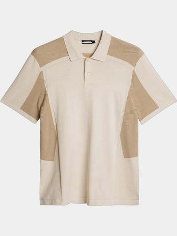J.Lindeberg  Ruben Knitted Shirt Half Sleeve Polo beige
