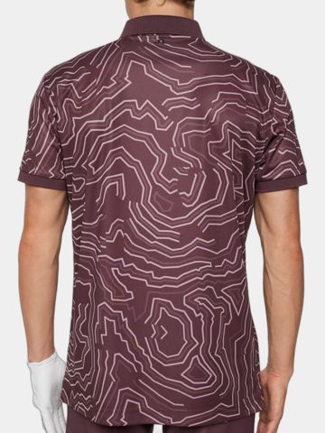 J.Lindeberg Tour Tech Print Halbarm Polo beere