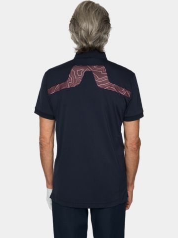 J.Lindeberg  KV Print Half Sleeve Polo navy