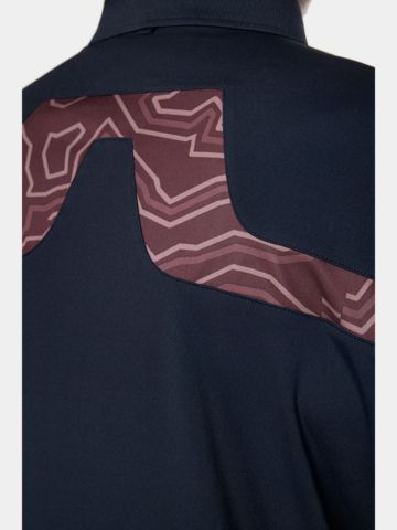 J.Lindeberg  KV Print Half Sleeve Polo navy