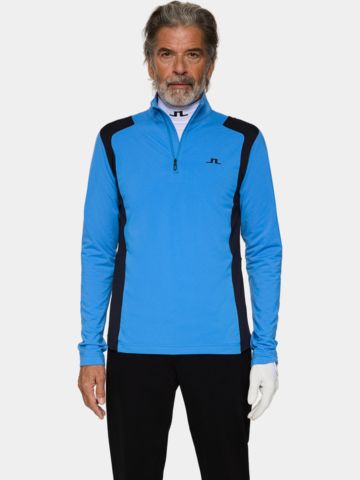 J.Lindeberg  Lukas Quarter Zip Stretch Midlayer hellblau