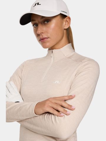 J.Lindeberg  Steffi Quarter Zip Stretch Midlayer beige