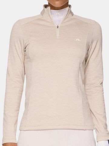 J.Lindeberg Steffi Quarter Zip Stretch Midlayer beige