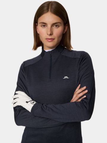 J.Lindeberg  Steffi Quarter Zip Stretch Midlayer navy
