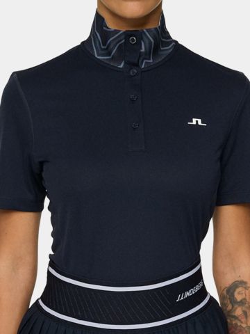 J.Lindeberg Piper Halbarm Polo navy