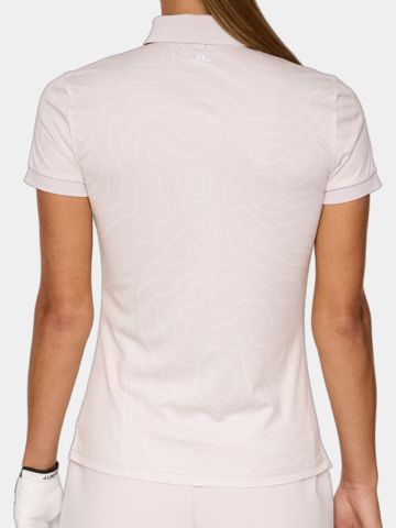 J.Lindeberg  Tour Tech Print Halbarm Polo rosa