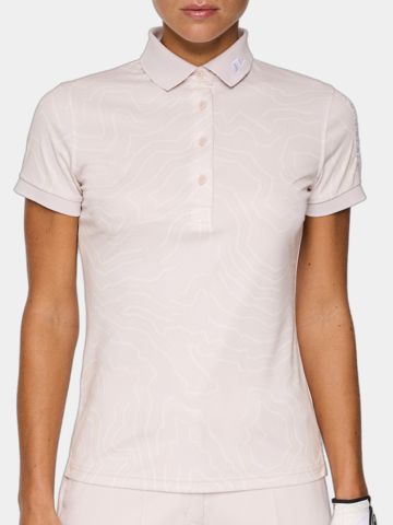 J.Lindeberg Tour Tech Print Halbarm Polo rosa