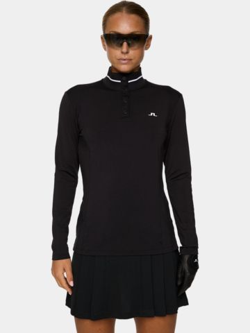 J.Lindeberg  Hertta Langarm Polo schwarz