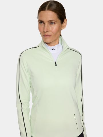 J.Lindeberg  Nefe Quarter Zip Stretch Midlayer hellgrün