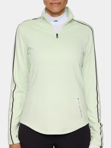 J.Lindeberg Nefe Quarter Zip Stretch Midlayer hellgrün