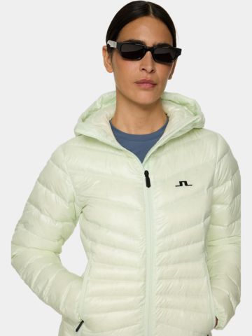 J.Lindeberg  Lara Light Down Hood Daunen Jacke hellgrün