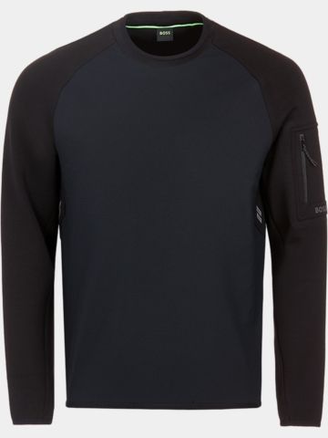 BOSS CN Urban Tech Langarm Windshirt schwarz