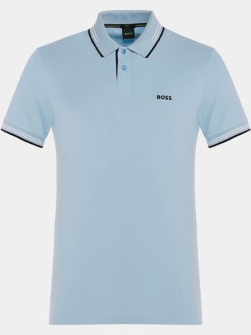 BOSS Paul polo s krátkým rukávem světle modrá