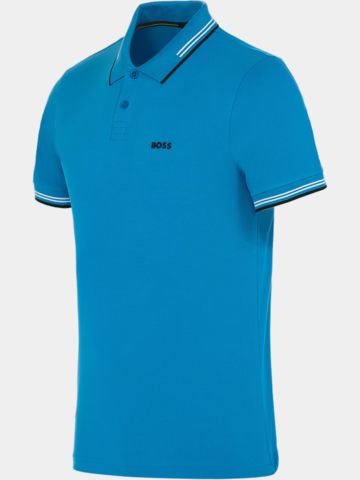 BOSS Paul polo s krátkým rukávem tyrkysová