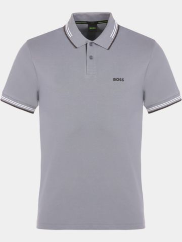 BOSS Polokošile Paul s polovičním rukávem šedá