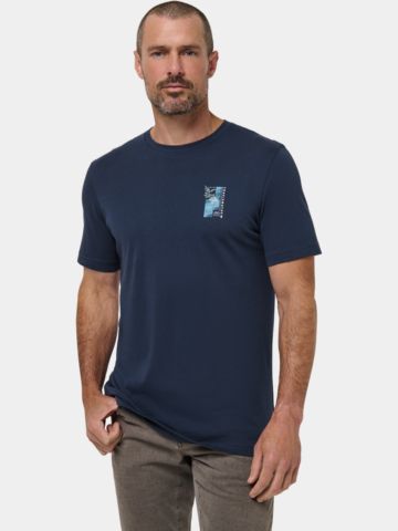 TravisMathew BEST TRIP YET Halbarm T-Shirt blau