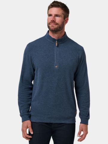TravisMathew CLOUD SWEATER QUARTER ZIP Shirt Sweatshirt navy