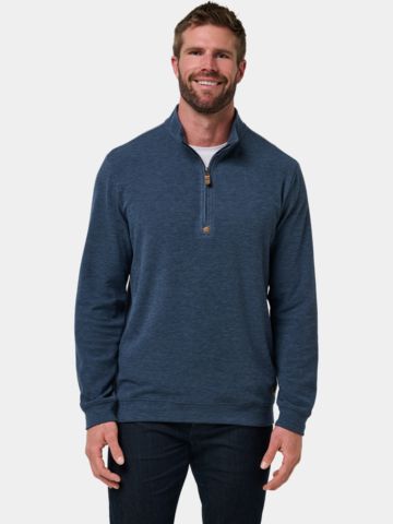 TravisMathew CLOUD SWEATER QUARTER ZIP Shirt Sweatshirt navy