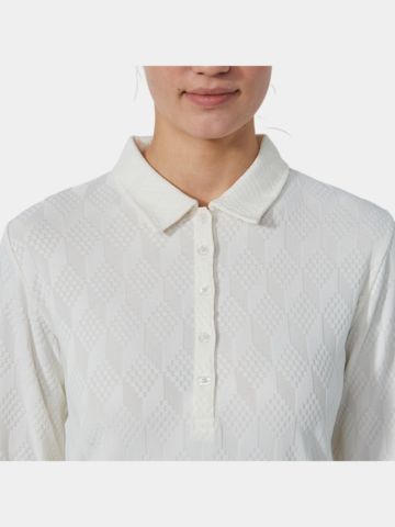 Daily Sports  GRAPHIC Jaquard Langarm Polo offwhite