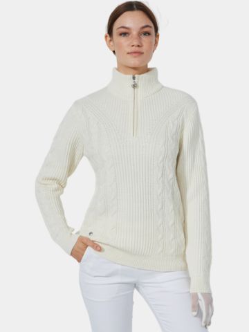 Daily Sports CABLE LS Pullover Lining Windstopp knit offwhite