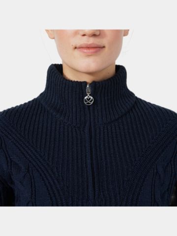 Daily Sports CABLE LS Pullover Lining Windstopp knit navy