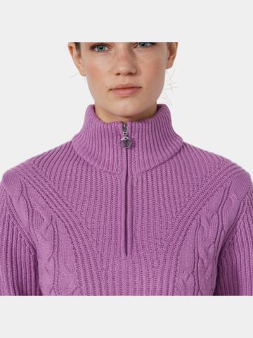 Daily Sports CABLE LS Pullover Lining Windstopp knit berry