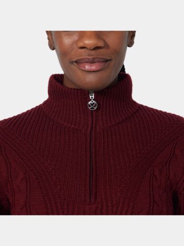 Daily Sports CABLE LS Pullover Lining Windstopp knit bordeaux