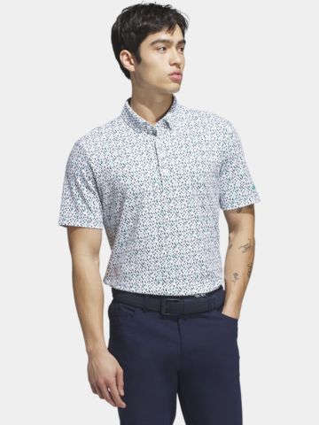 adidas ULTIMATE365 MICRO ARGYLE Halbarm Polo hellgrün