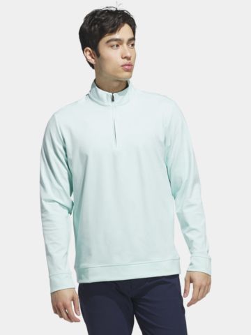 adidas ULTIMATE365 CLASSIC QUARTER-ZIP PULLOVER Stretch Midlayer light green