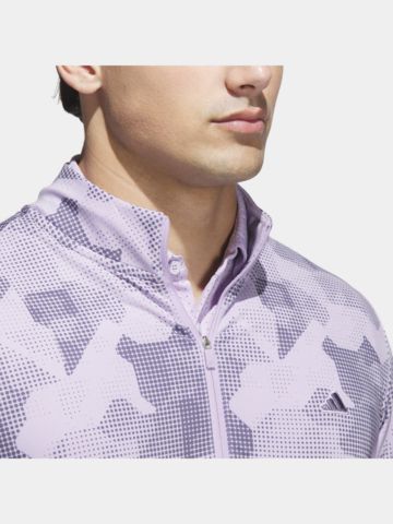 adidas  GO-TO PRINT 1/4 ZIP Stretch Midlayer fialová