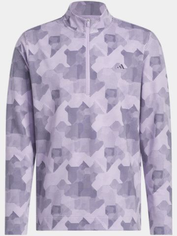 adidas  GO-TO PRINT 1/4 ZIP Stretch Midlayer fialová