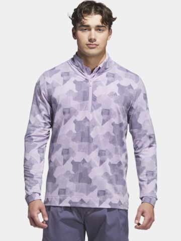 adidas GO-TO PRINT 1/4 ZIP Stretch Midlayer lila