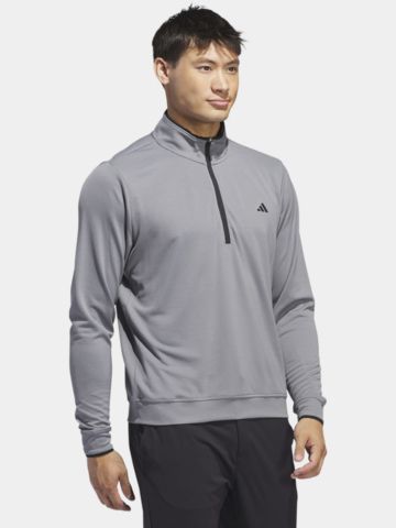 adidas  MENS UPF LIGHTWEIGHT QUARTER ZIP Stretch Midlayer gray