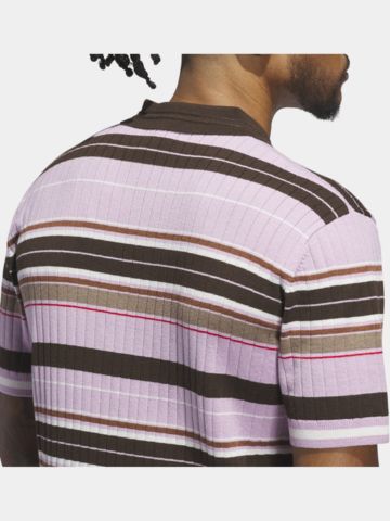 adidas Golf Originals  MR Stripe Halbarm Polo rosa