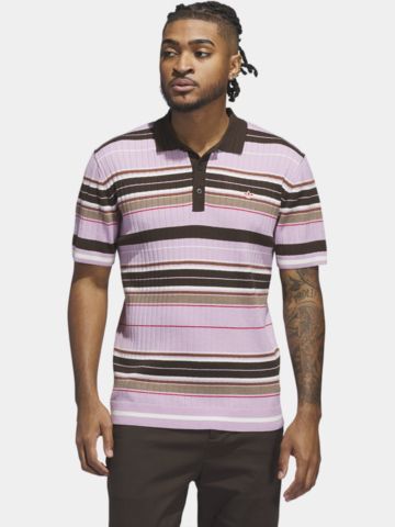MR Stripe Halbarm Polo rosa