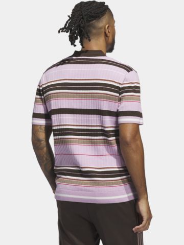 MR Stripe Halbarm Polo rosa