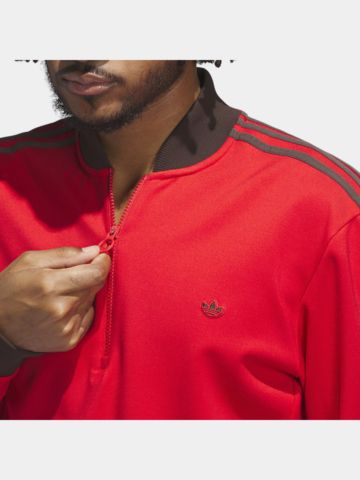 adidas Golf Originals  F 3 Str 1/4 Zip Stretch Midlayer rot