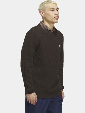 adidas Golf Originals  MR Nvlty Swtr svetr pletené oblečení tmavě hnědá