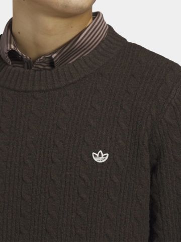 adidas Golf Originals  MR Nvlty Swtr svetr pletené oblečení tmavě hnědá