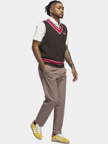 adidas Golf Originals  MR Knit pletená vesta tmavě hnědá