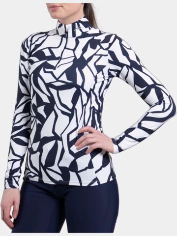 Kjus Motion Print Half-Zip Stretch Unterzieher navy