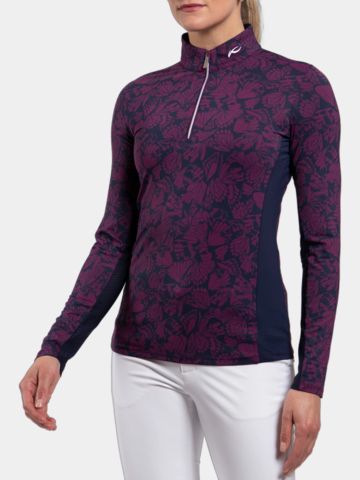 Kjus Sunshine Printed HZ Stretch Unterzieher bordeaux