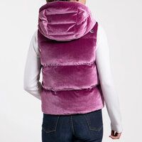 Kjus Vivi Velvet Vest Dámská vesta s kapucí bordeaux