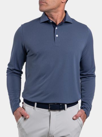 Kjus Fairway Langarm Polo blau
