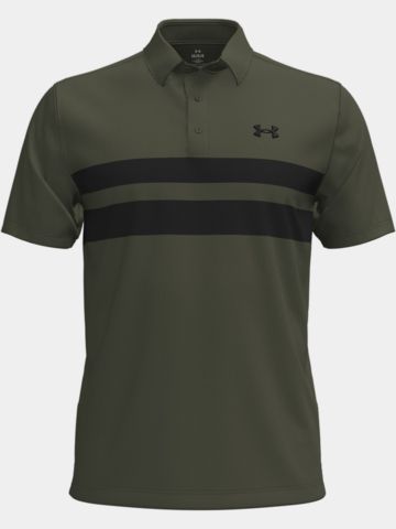 Under Armour Playoff 3.0 Polo-Dual Chest Stripe Halbarm Polo oliv