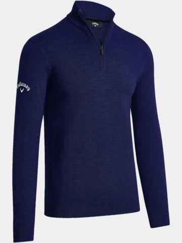 Callaway 1/4 ZIPPED MERINO SWEATER Troyer Strick navy