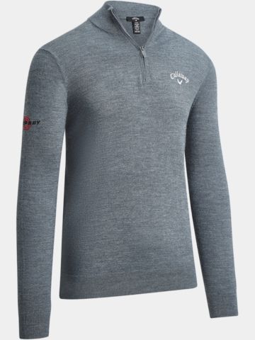 Callaway 1/4 BLENDED MERINO SWEATER Troyer Strick grau melange